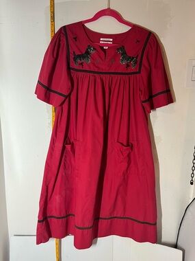 Go Softly Patio Sequin Scottie Dog Dress M Farmcore MuMu Lounge